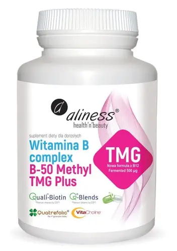 Aliness Witamina B Complex B-50 Methyl TMG Plus x 100 kaps.