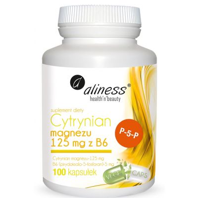 Cytrynian Magnezu 125 mg z B6 (P-5-P) x 100 VEGE kaps.