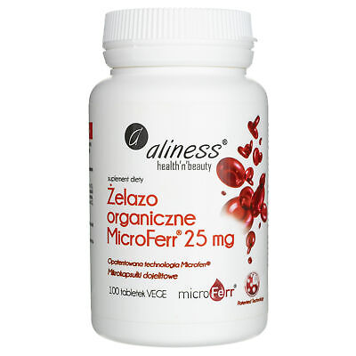 Żelazo organiczne MicroFerr® 25 mg x 100 tabletek VEGE