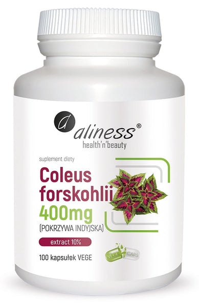 Coleus forskohlii 10% 400mg (pokrzywa indyjska) x 100 Vege caps.