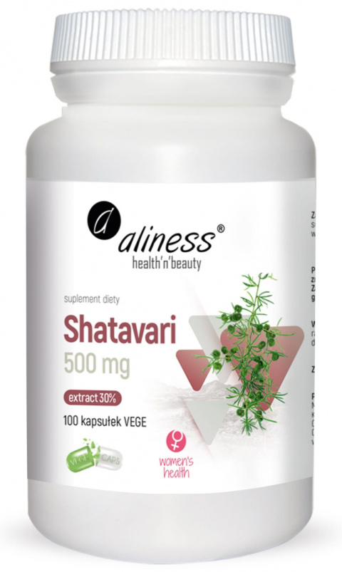 Shatavari ekstrakt 30% 500 mg x 100 Vege caps.