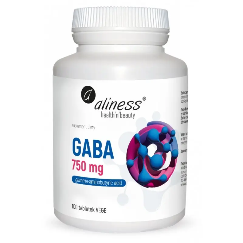 Aliness GABA (Gamma-Aminobutyric Acid) 750 mg x 100 vege kaps.