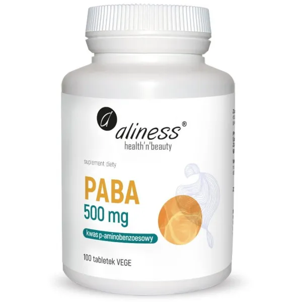 PABA (Kwas P-Aminobenzoesowy) 500mg x 100 vege kaps.
