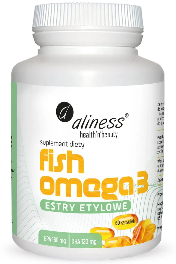 Aliness Fish Omega 3 Estry Etylowe EPA 180mg DHA 120mg x 60 kaps.