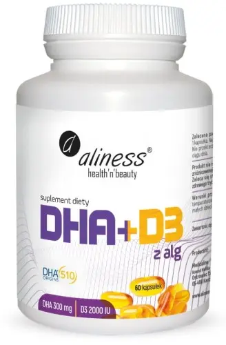 Aliness Omega 3 DHA + D3 z Alg x 60 kaps.