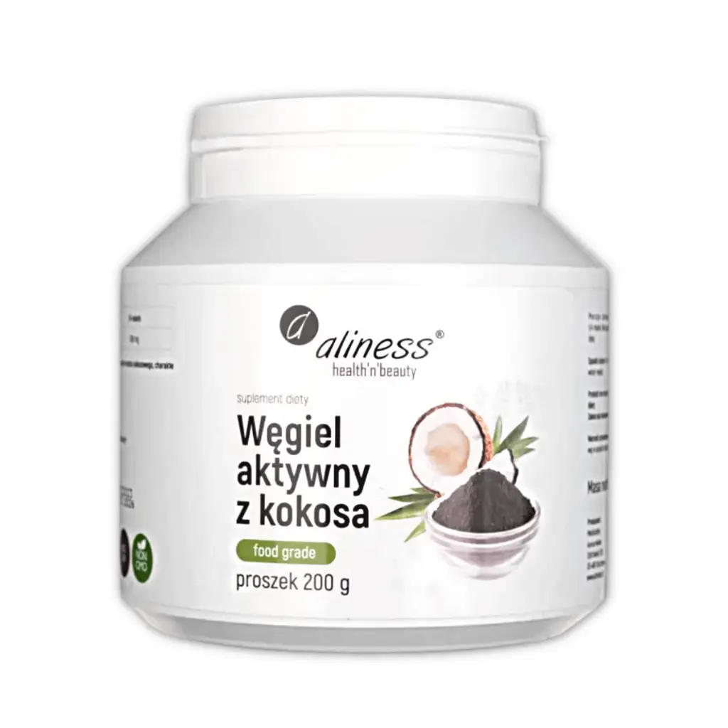 Aliness Węgiel Aktywny z Kokosa Food Grade x 200g (proszek)