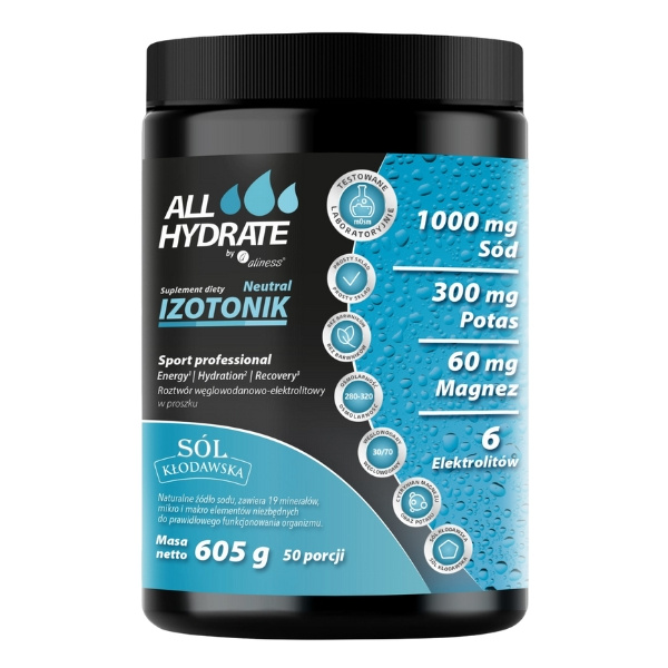 ALLHydrate, Izotonik Sport Neutral 605g, 50 porcji