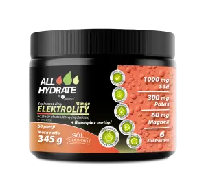 ALLHydrate Elektrolity Mango + B Complex Methyl 345g (50 porcji)