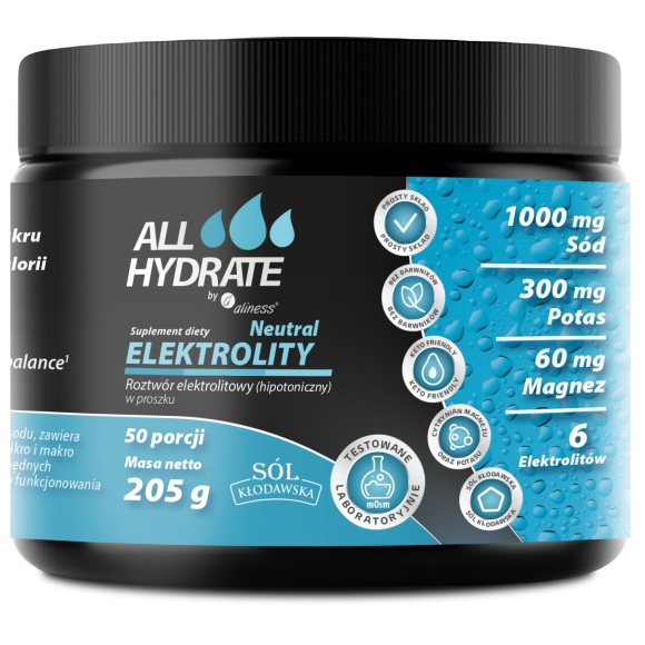 ALLHydrate, Elektrolity Neutral 205g, 50 porcji
