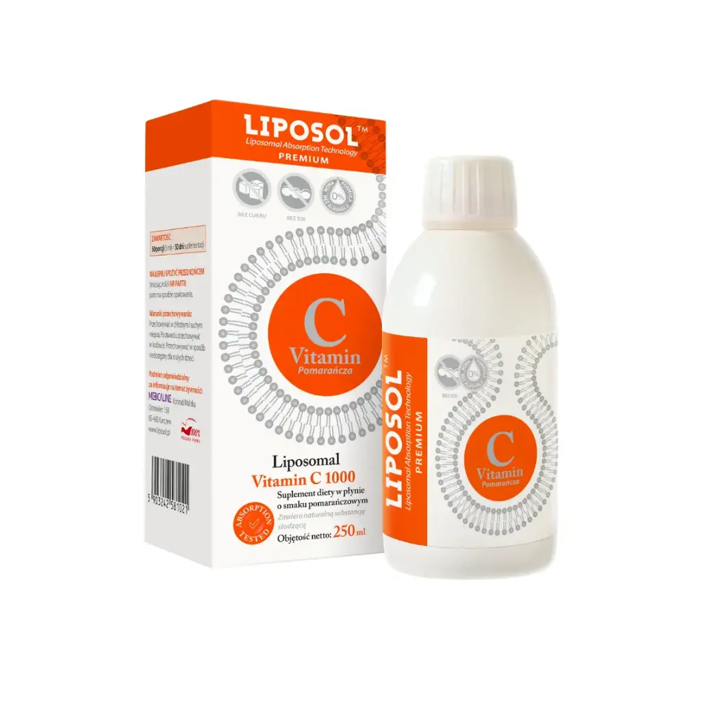 Liposol Liposomalna Witamina C 250 ml, smak pomarańczowy