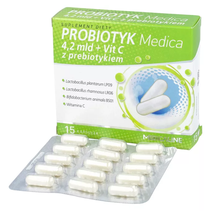 Probiotyk Medica 4,2 mld_vitC+prebiotyk x 15 kapsułek