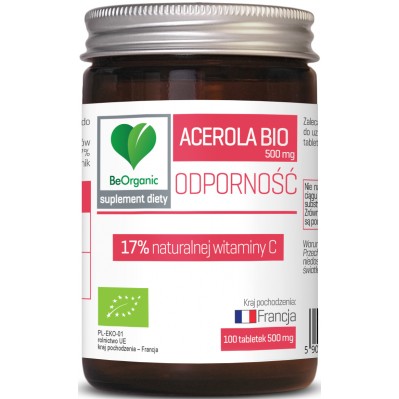 BeOrganic Acerola BIO 500mg x 100 tabletek