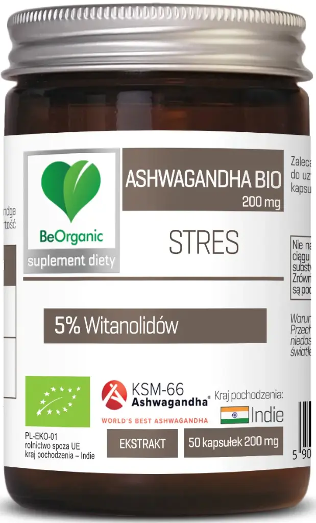 BeOrganic Ashwagandha BIO 200mg x 50 kaps.