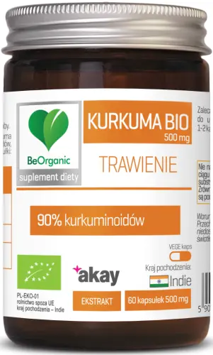 BeOrganic Kurkuma BIO 90% 500mg x 50 kaps.