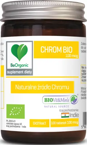 BeOrganic Chrom BIO 100μg x 100 tabletek