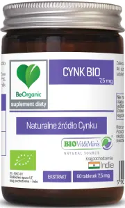 BeOrganic Cynk BIO 7,5mg x 60 tabletek