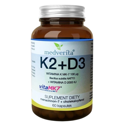 Medverita Witamina K2 MK-7 100ug + D3 2000IU x 60 kaps.