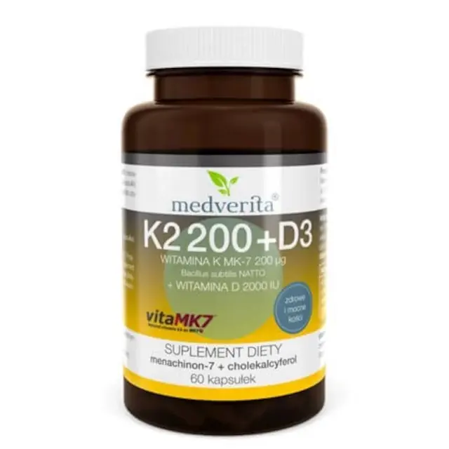 Medverita Witamina K2 MK-7 200ug + D3 2000IU x 60 kaps.