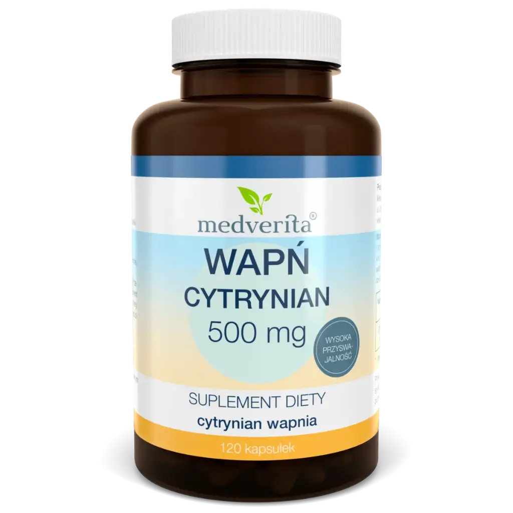 Medverita Wapń Cytrynian 500mg x 120 kaps.