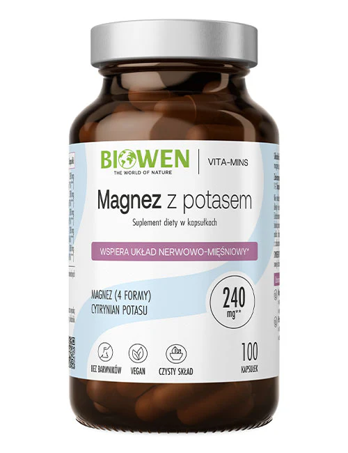 Biowen Magnez 4X z Potasem 240mg x 100 kaps.