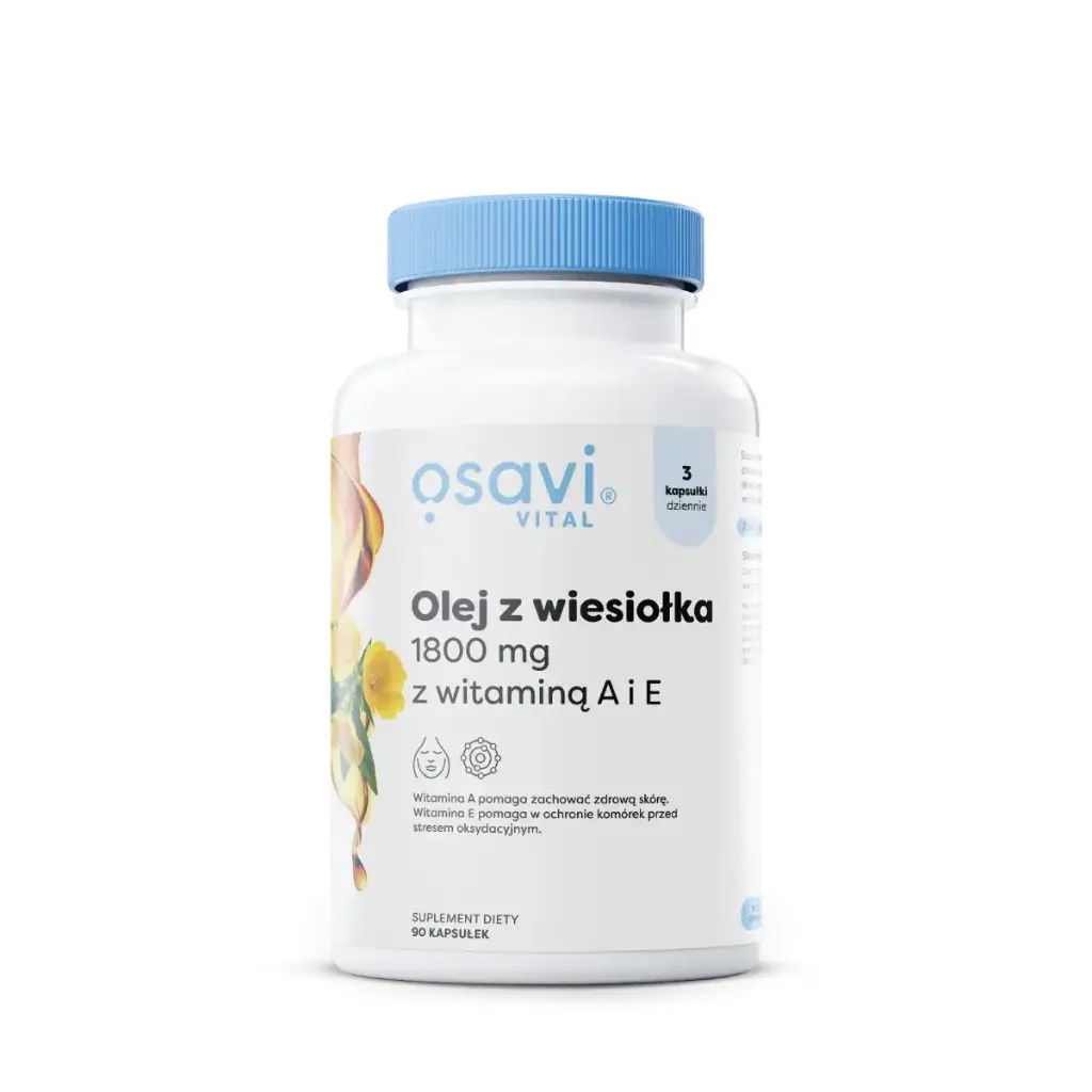 Osavi Olej z Wiesiołka z Witaminą A i E 1800mg x 90 kaps.