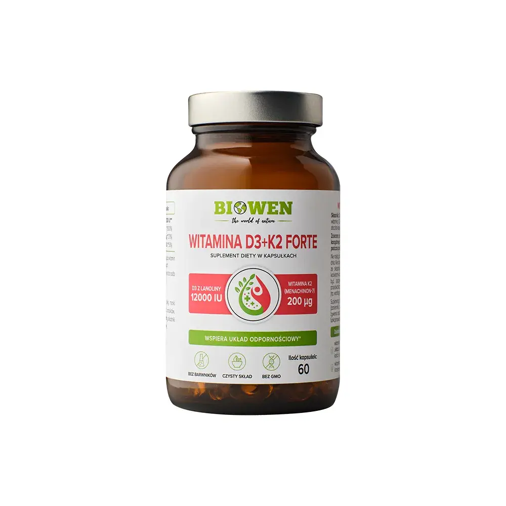 Biowen Witamina D3+K2MK7 Forte 12000 IU x 60 kaps.