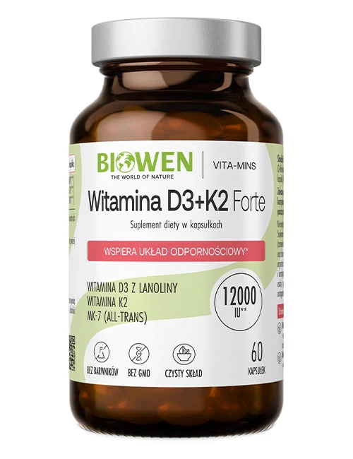 Biowen Witamina D3+K2MK7 Forte 12000 IU x 60 kaps.