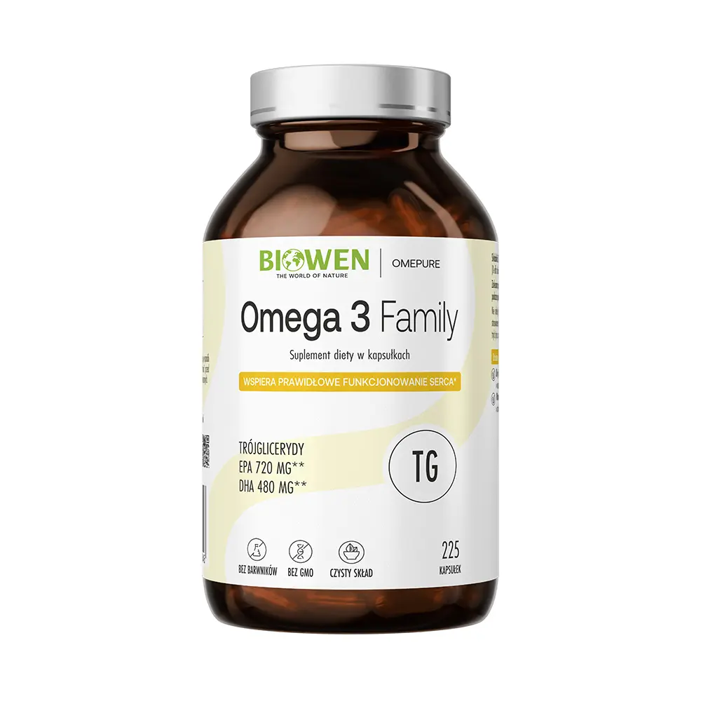 Biowen Omega 3 TG Family DHA 480mg EPA 720mg x 225 kaps.
