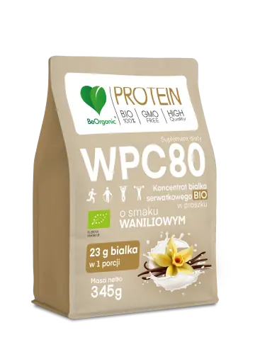 BeOrganic Białko Serwatkowe WPC 80 Wanilia BIO 345g