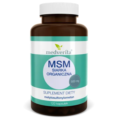 Medverita MSM Siarka Organiczna 500mg x 120 kaps.