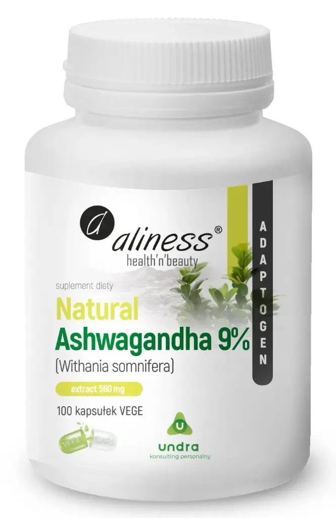 Aliness Natural Ashwagandha 555mg 9% x 100 kaps.