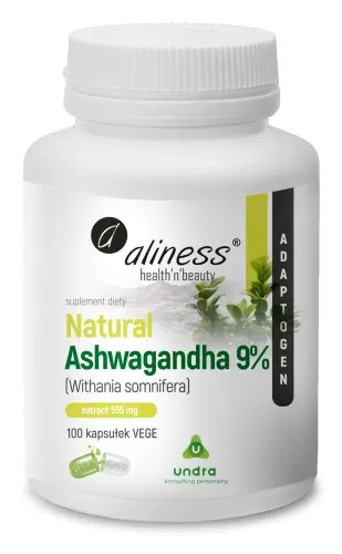 Natural Ashwagandha 555mg 9% x 100 kaps.