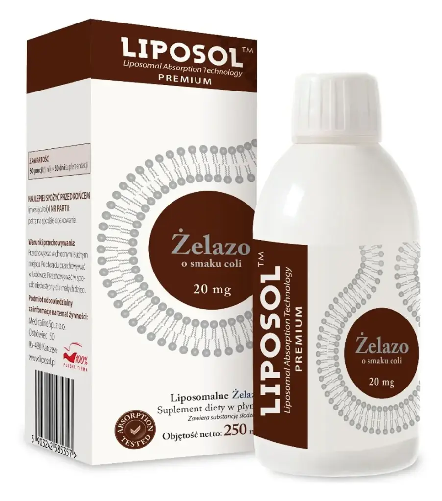 Liposol Żelazo (Cola) 20mg 250ml