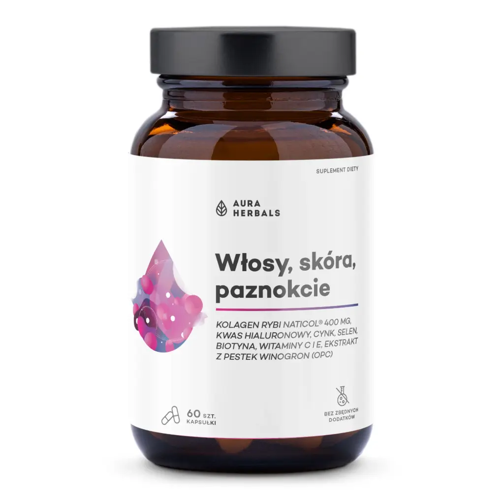 Aura Herbals Włosy, Skóra, Paznokcie x 60 kaps.