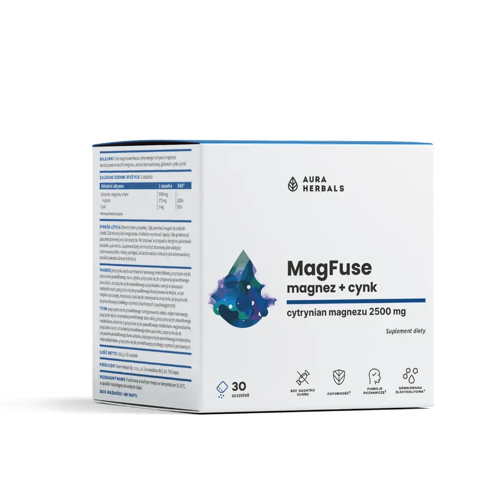 Aura Herbals MagFuse: Magnez + Cynk x 30 kaps.
