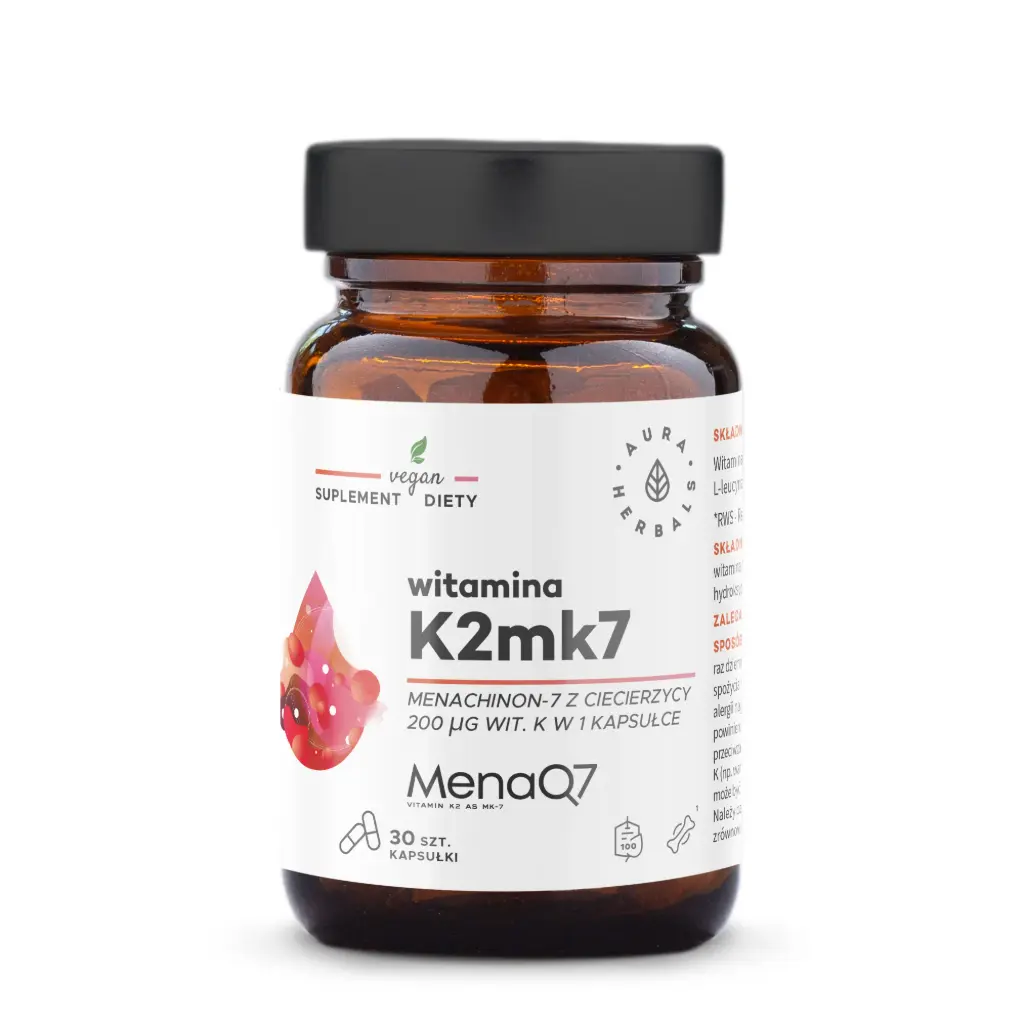 Aura Herbals Witamina K2MK7 MenaQ7® 200μg x 30 kaps.