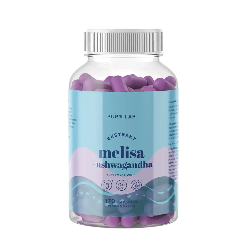 Aura Herbals Pure Lab Melisa 150mg + Ashwagandha x 170 kaps.