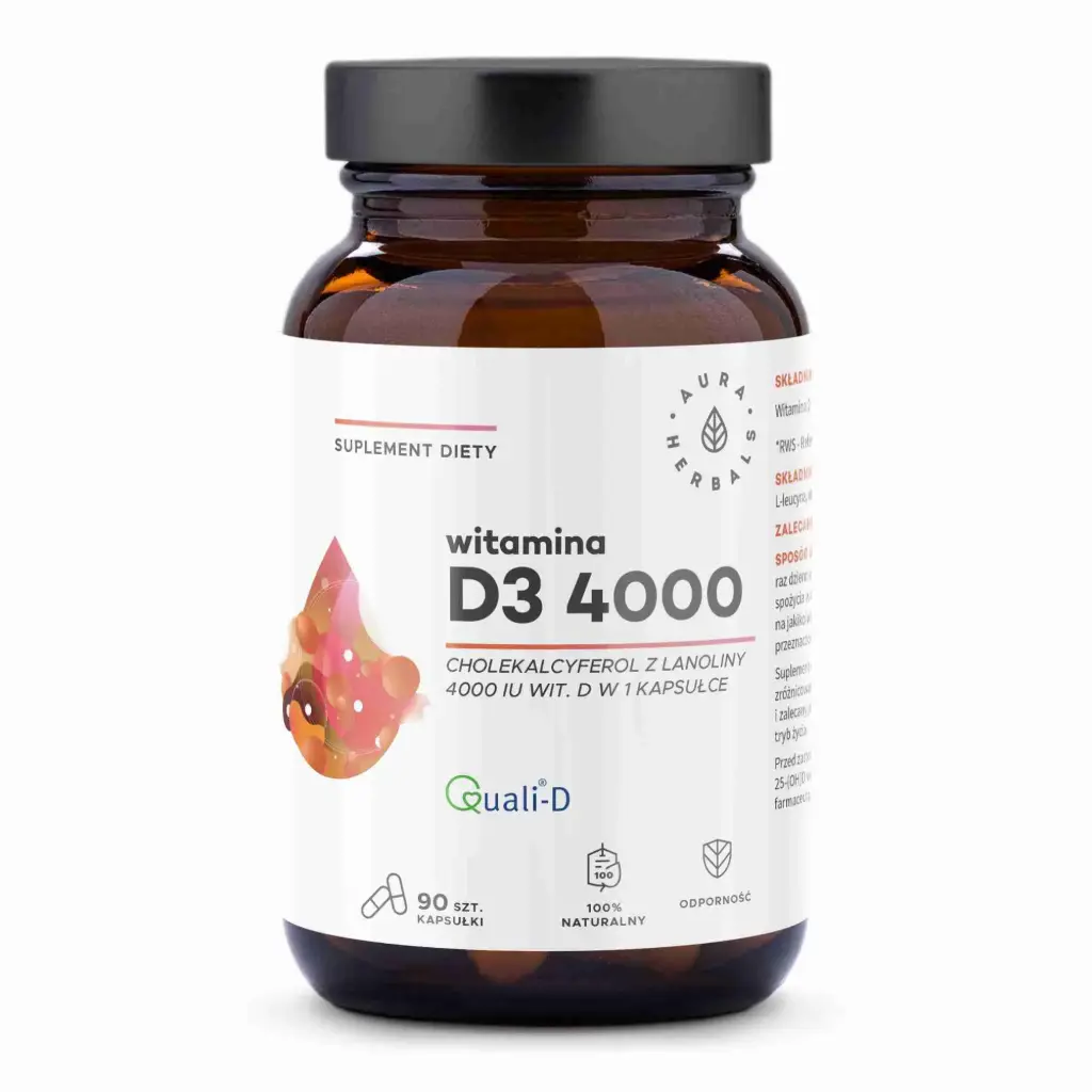 Aura Herbals Witamina D3 4000 IU x 90 kaps.