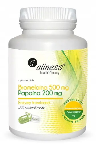 [5903242580031] Bromelaina 500 mg/Papina 200 mg x 100 VEGE kaps.
