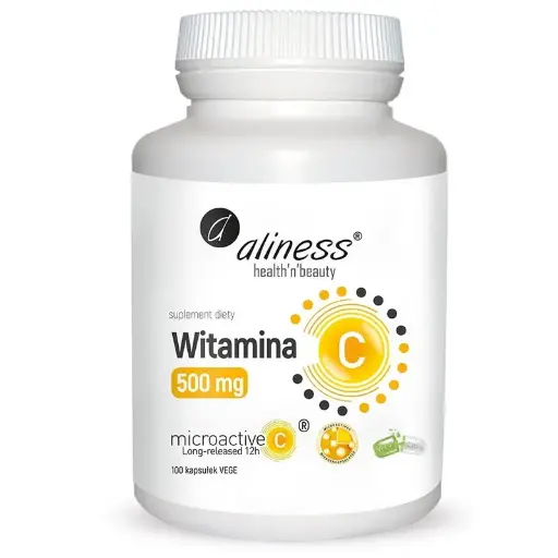 [5903242581007] Witamina C 500 mg, micoractive 12h x 100 Vege caps