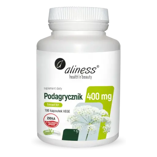 [5903242582530] Aliness Podagrycznik (Aegopodium Podagraria L.) 10:1 400mg x 100 vege kaps.