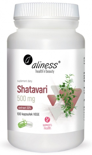 [5903242582189] Shatavari ekstrakt 30% 500 mg x 100 Vege caps.