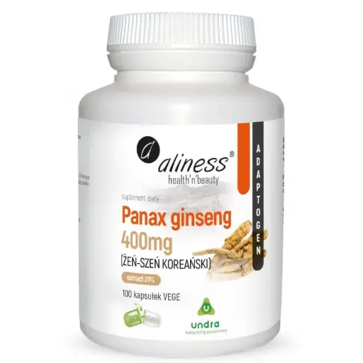 [5903242583216] Panax Ginseng (Żeń-Szeń Koreański) 20% 400mg x 100 vege kaps.