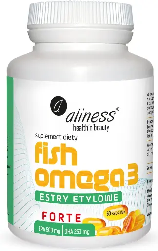 [5903242584060] Aliness Fish Omega 3 FORTE Estry Etylowe EPA 500mg DHA 250mg x 60 kaps.