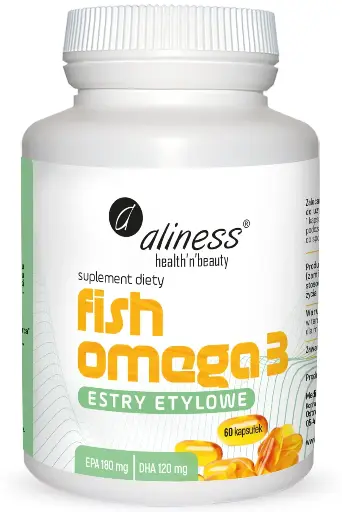 [5903242584084] Aliness Fish Omega 3 Estry Etylowe EPA 180mg DHA 120mg x 60 kaps.