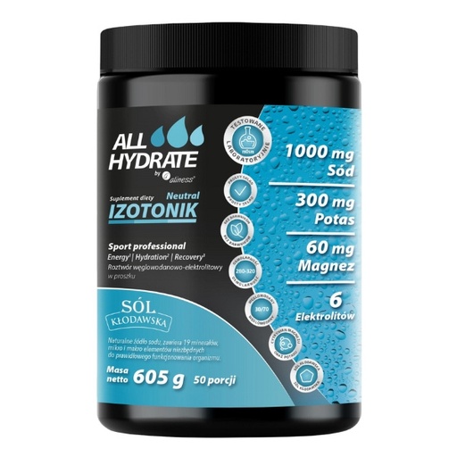 [5903242583988] ALLHydrate, Izotonik Sport Neutral 605g, 50 porcji