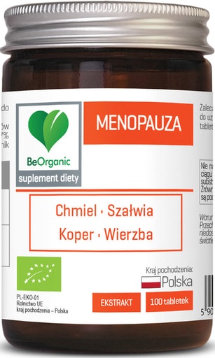 [5903242582721] BeOrganic Menopauza BIO 450mg x 100 tabletek