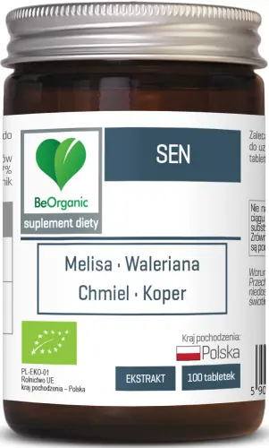 [5903242582769] BeOrganic Sen BIO 450mg x 100 tabletek