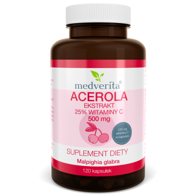 [5905669084864] Medverita Acerola 500 mg 120 kapsułek