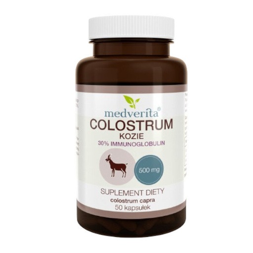 [5903686581137] Medverita Colostrum Kozie 500 mg 50 kapsułek
